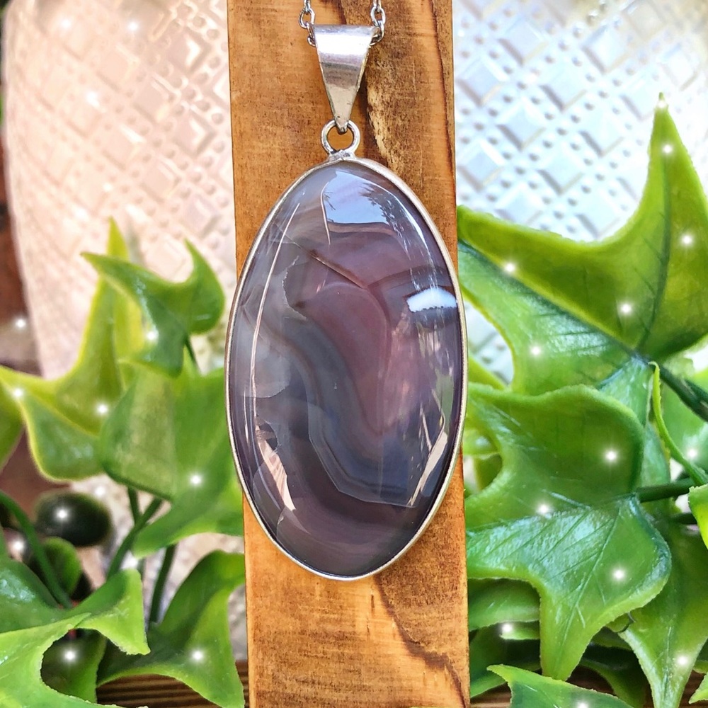 .925 Botswana Agate Necklace🔮